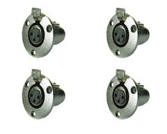 NEW 4 Pack LOT Panel Chassis surface box Mount Female 3 pin XLR Connector METAL