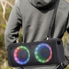 Portable Bluetooth Speakers Wireless Outdoor Speaker w/ Dual 6.5in Subwoofer AUX