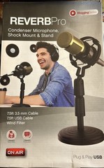 Tzumi PodCast Series Reverb Pro Condenser Microphone Shock Mount Stand Free Ship