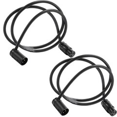 2PC 3M Low-Profile Right-Angle 3-Pin XLR Male to Female Adjustable-Angle Cable