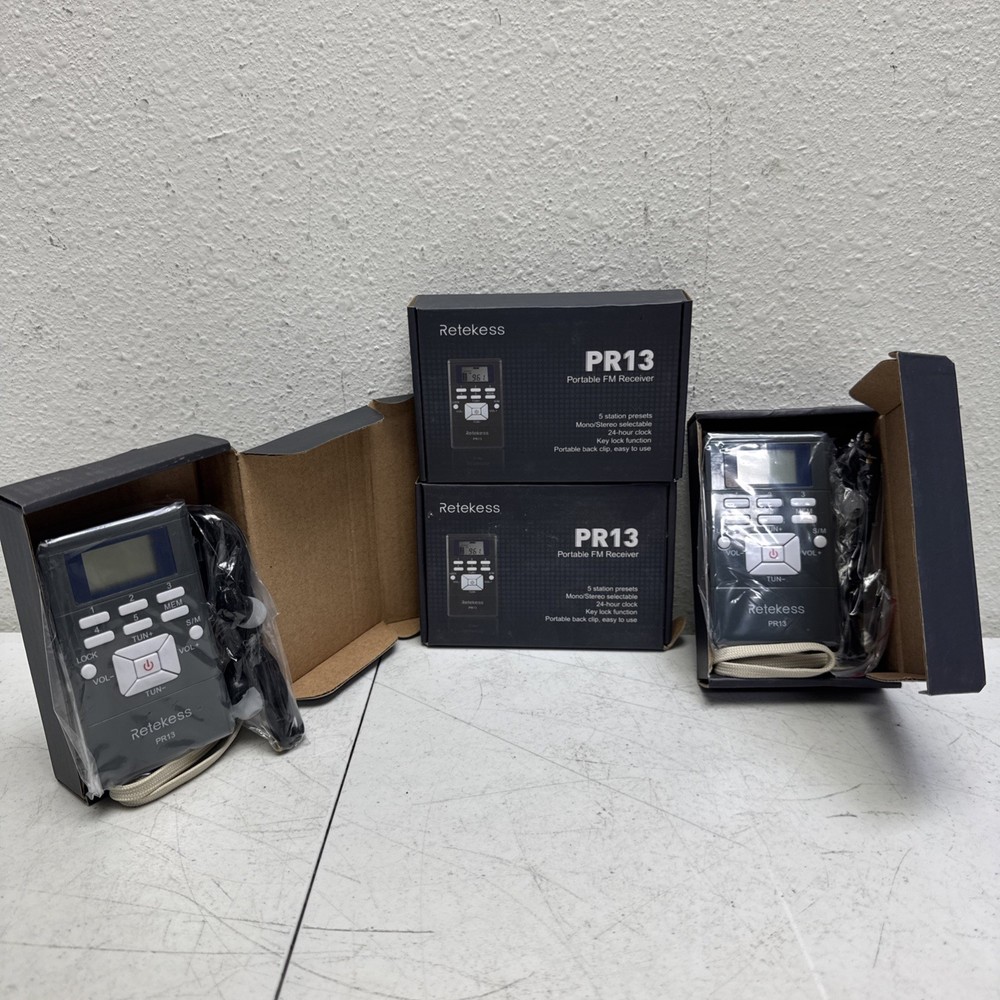 Lot Of 2 Retekess Portable FM Radio Transmitter Receivers PR13