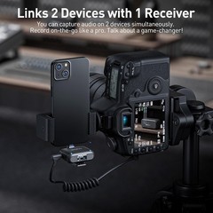 Saramonic BLINK500B2+ Wireless Lavalier Microphone for iPhone Android Black