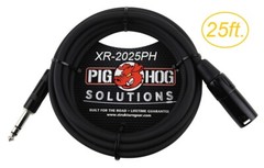 25ft 1/4″ TRS Male to XLR 3-Pin Male Shielded Balanced PigHog Audio Cable
