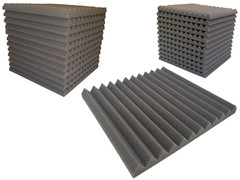 24 pk 12x12x1″ Wedge Acoustic Foam Soundproof Wall Record Studio Panel Tile Gray