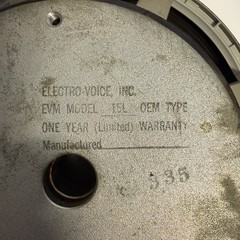 Vintage Electro-Voice Model EVM-15L Pro-Line 15in Loud Speaker Ceramic Magnet