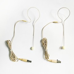 2x Beige Single Earhook Headset mini XLR Microphone 4pin For Shure Wireless-TA4F