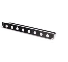1U Single Space Rack Panel W/ 8 Cut outs For D Connectors W/ Lacer Bar 19″ 483mm