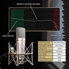 MA 67 Studio Condenser Microphone 34mm Gold Diaphragm Capsule Large Diaphragm