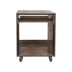 Sound Town 10U Solid Baltic Birch Plywood Studio Rack Desk with Slide-Out Tra…