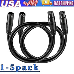 Premium XLR Male to Female All Sizes Microphone Cable Balanced 3 Pin Pro Grade
