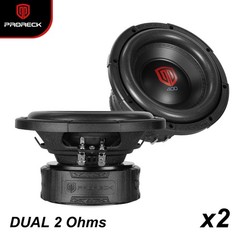 PRORECK 408-D2 8″ Dual 2 Ohm 1200W Car Subwoofers Pair Loud Audio