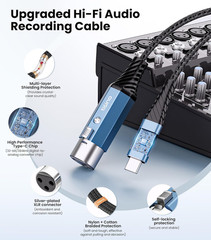 XLR to USB C Microphone Cable, Upgraded Hi-Fi Audio Recording Cable USB C Microp