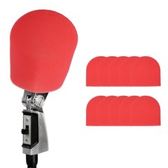 10Pcs PodMic Filter Foam Cover, Microphone Covers Foam Classic for KTV, Red