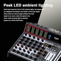 BOMGE 6 Channel Audio Mixer 99 DSP Bluetooth USB