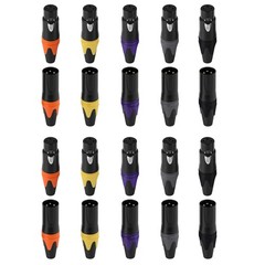 Rannsgeer 20 Pack 3 Pin XLR Connector Male & Female Plug for DIY (5 Color)