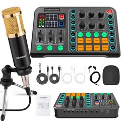 Earphone Studio Recording Kit Podcast Mixer Equipment Condenser Microphone Set