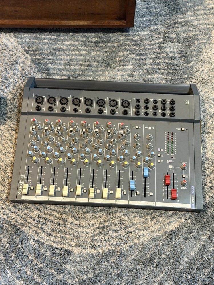 Spirit Folio 12/2 by Soundcraft RW1455 12 Channel Mixer With Plug And cords