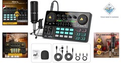 Compact All-in-One Podcast Set with 3.5mm Mic for Live Streaming & Recording