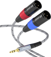 3.5 Mm TRS to Dual XLR Male Pro Stereo Breakout Cable, 1/8″ TRS Stereo to 2 X…