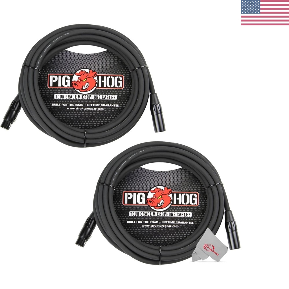 Top Quality 20′ Braided XLR Cable 2-Pack – Ideal for Studio and Live Use