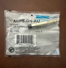 Amphenol – ACPS-GN-AU Straight 1/4” Stereo Phone Plug Connector – Gold – New