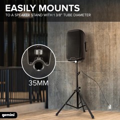 Gemini 12″ Powered PA Speaker, 800 Watts, Stage Monitor 12 in, Black