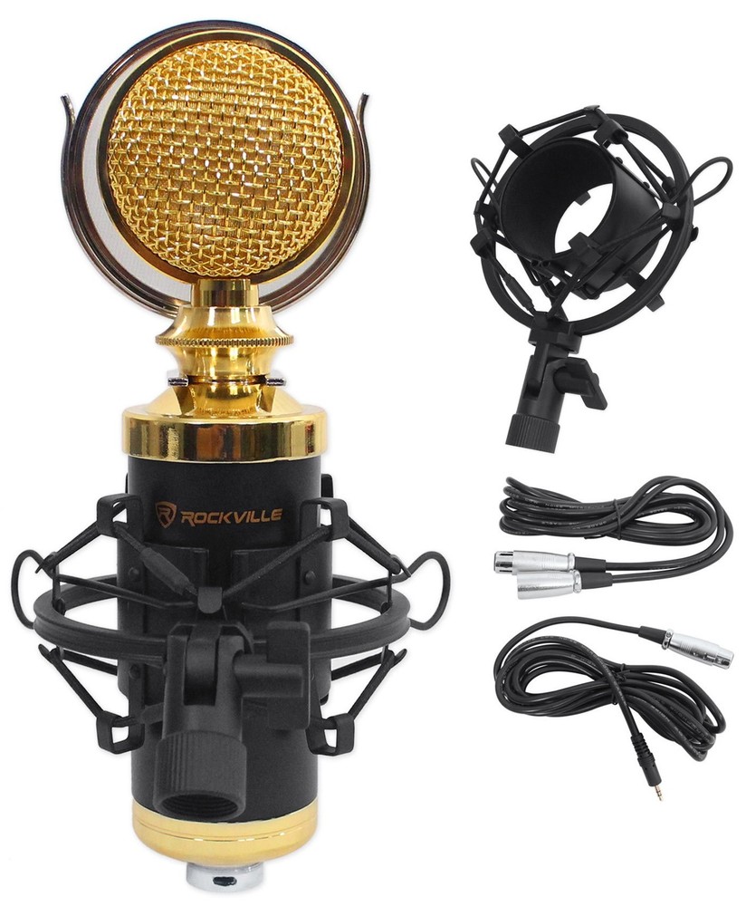 Rockville RCM02 Pro Studio Condenser 8.8 x 14.7 x 4.5 inches, Black