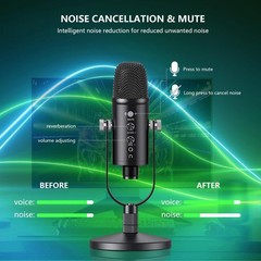 USB Microphone Metal Condenser Mic:Plug&Play Gaming Microphones on PC,Mac,Twi…