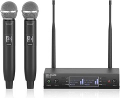 Dual Channel Wireless Microphone System, MELONARE Auto-Scan Professional Cordles
