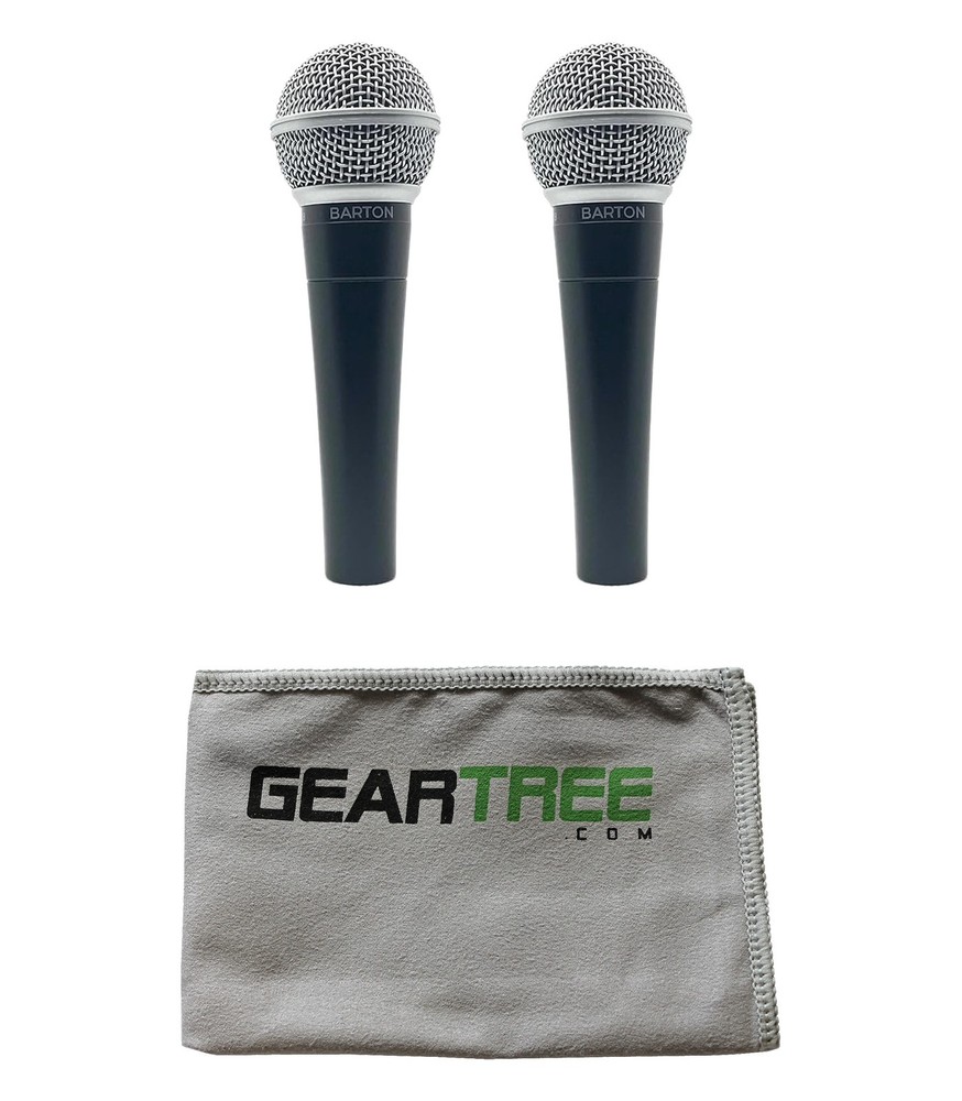 Barton B508 The Dynamo Dynamic Vocal Microphone, 2-Pack w/ Polish Cloth