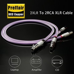 Pair 8N OCC Pure Copper Balanced XLR Cable Carbon Fiber Plug Interconnect Cord