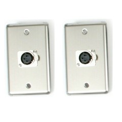 2 OSP Stainless Steel Duplex Audio Wall Plate w/ 1 – XLR Microphone Connectors