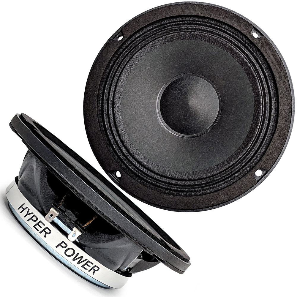 HyperPower 6.5″ Shallow Mount Speaker 400-Watt RMS Midrange 8-ohm HP8665 2-pack