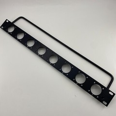 1U Single Space Rack Panel W/8 Large Speakon Cut Outs For NL8, NL4 W/ Lacer Bar