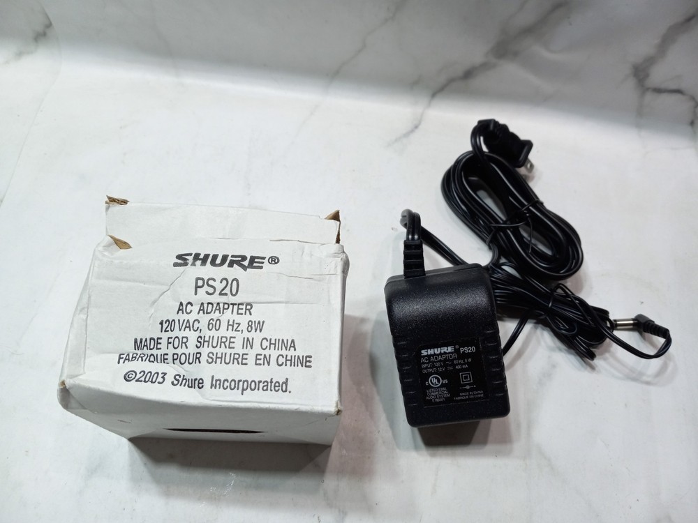 Shure PS20 AC Adapter Power Supply Genuine OEM NOS 120 VAC 60 Hz 8W