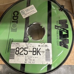 West Penn Mini Max 25awg Coax Black Cable 900 Ft Spool 825-BK