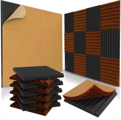 12 Pack Self-Adhesive Acoustic Panels 1 X 12 X 12 Inches Acoustic Foam Studio