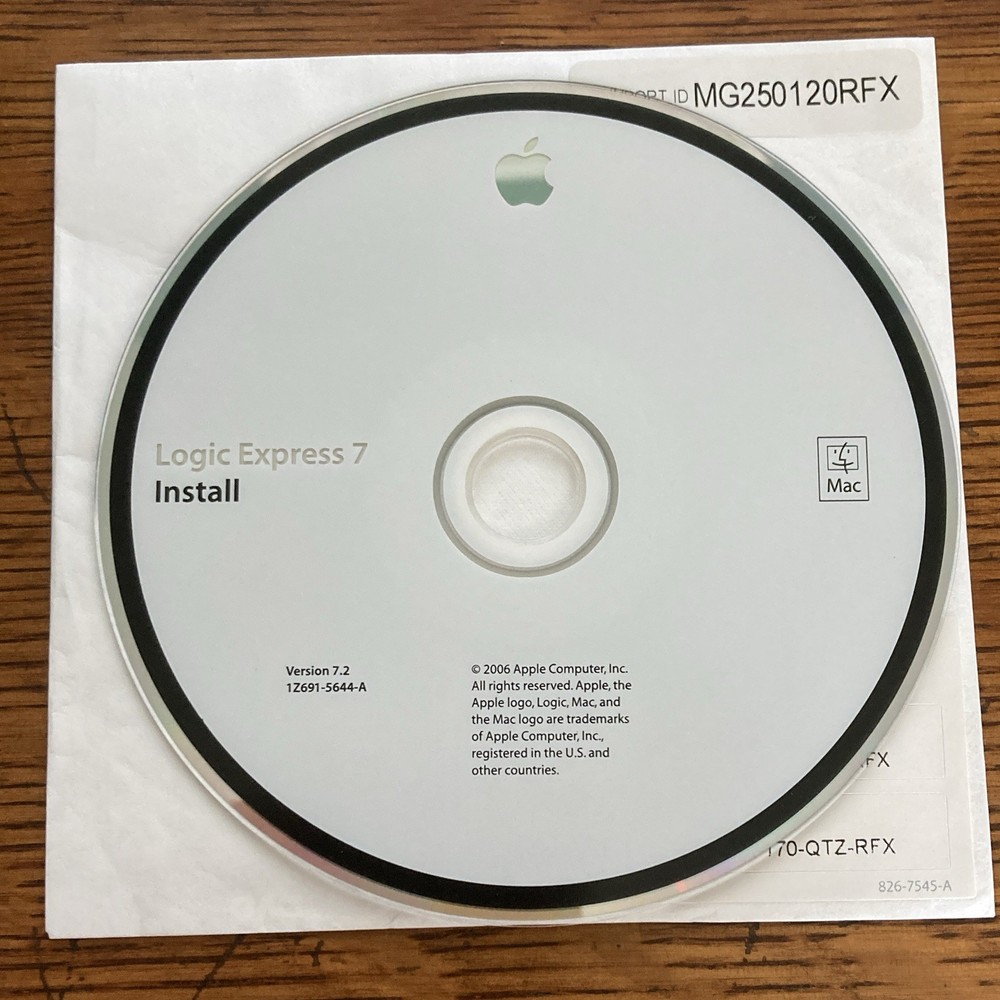 Logic Express 7.2 Retail Audio Software Disc Only Macintosh Older Macs