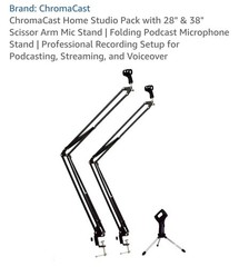 ChromaCast. Studio Pack Scissor Arm Microphone Stands 28″+38″