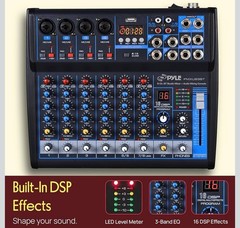 Pyle PMXU83BT 8-Channel Bluetooth Studio Mixer
