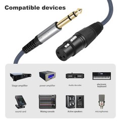1/4 TRS to XLR Female Microphone Cable, 2 Pack, Balanced 3 Feet for Mixers