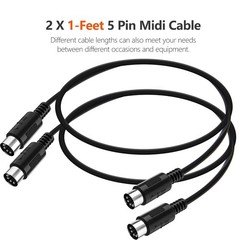 High-Performance 1ft MIDI Cable Pack – 5-Pin Male Connectors for Music Gear