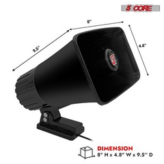 5Core Indoor Outdoor PA Horn Speaker 5×8 Inch Loud PA System 8Ohm 65W Loud Siren