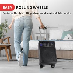 Wireless Portable PA Speaker System – 400W Bluetooth 8″ – 400w, Black
