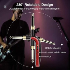 LEKATO Wireless Guitar System 2.4GHz Wireless Transmitter Receiver 6 Channels US