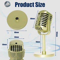 Vintage Microphone Prop,Retro Fake Microphone Angle Adjustable Decorative Party