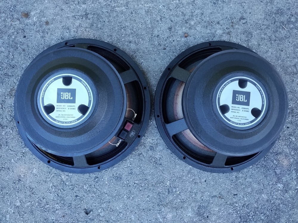 Matched Pair of JBL 2206HPL 12 Inch Speakers – 8 Ohms – Nice Condition!