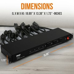 Pyle Rack Mount Power Conditioner Strip Supply USB Charging Port PCO865
