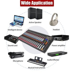 Pro 16 Channel Power Mixer Audio Mixing Console 16 DSP w/USB 110-220V Bluetooth