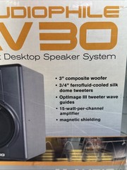 M-Audio Studiophile AV30 Powered Speakers Studio Monitors Black Tested W/ Box